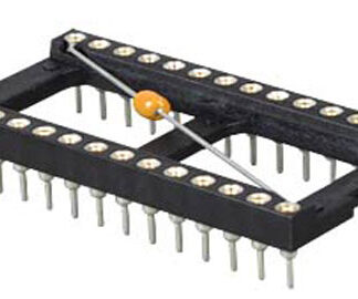 IC voetje (socket) 28 pins wide round blocking cap